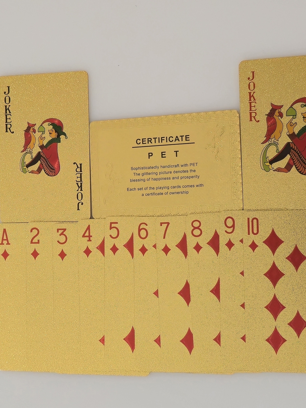 Gold Foil Playing Cards - Metallic Gold Deck, Waterproof Poker Cards